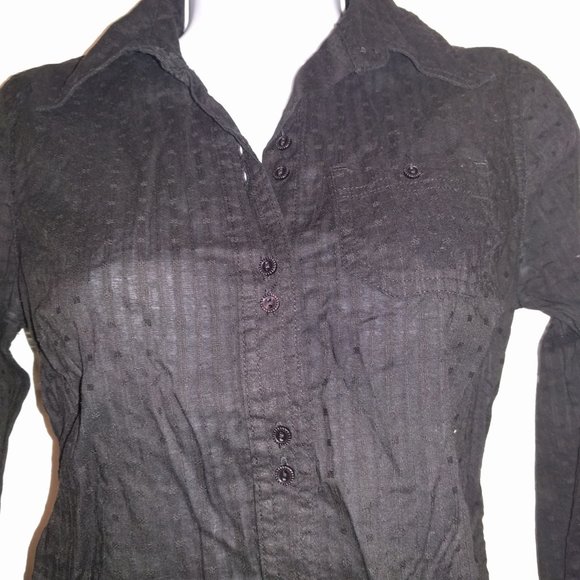 Jacob Conexion black button up blouse workwear career SZ XS - Picture 2 of 6